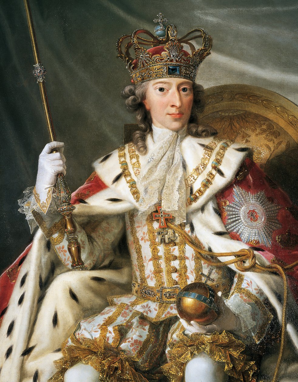 A dán keresztény VI. portréja (Koppenhága alkotó: Johann Salomon Wahl