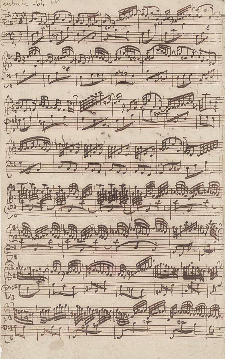 Allegro (csembalószóló) a 6. G-dúr szonáta első változatából hegedűre és csembaló obbligatóra. 1725 alkotó: Johann Sebastian Bach
