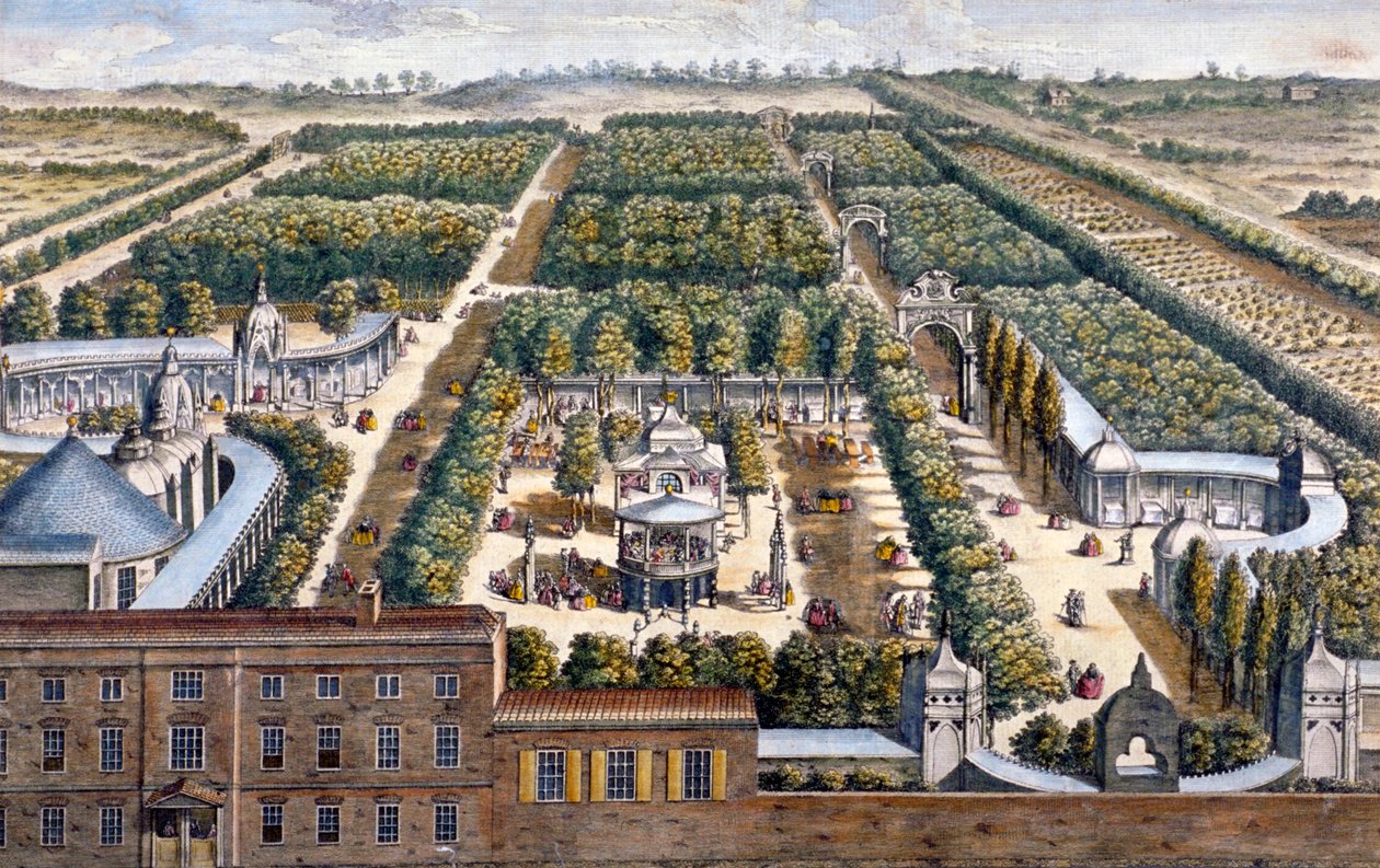 Vauxhall Gardens, Lambeth, London, 1751. alkotó: Johann Sebastian Muller
