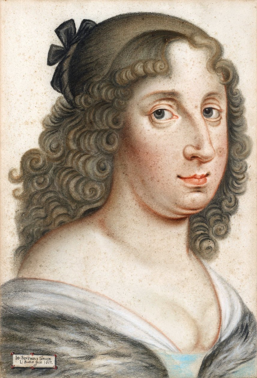 Krisztina svéd királynő (1626-1689) portréja – Johann Septimius Joerger von Tollet (1596-1672) alkotása, pasztell papíron alkotó: Johann Septimius Jörger von Tollet