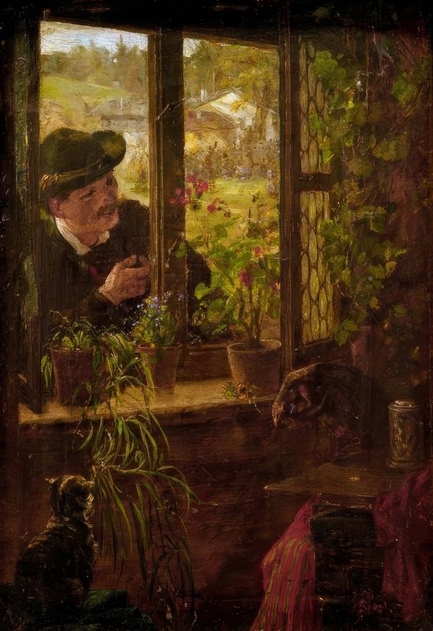 Az ablaknál alkotó: Johann Sperl