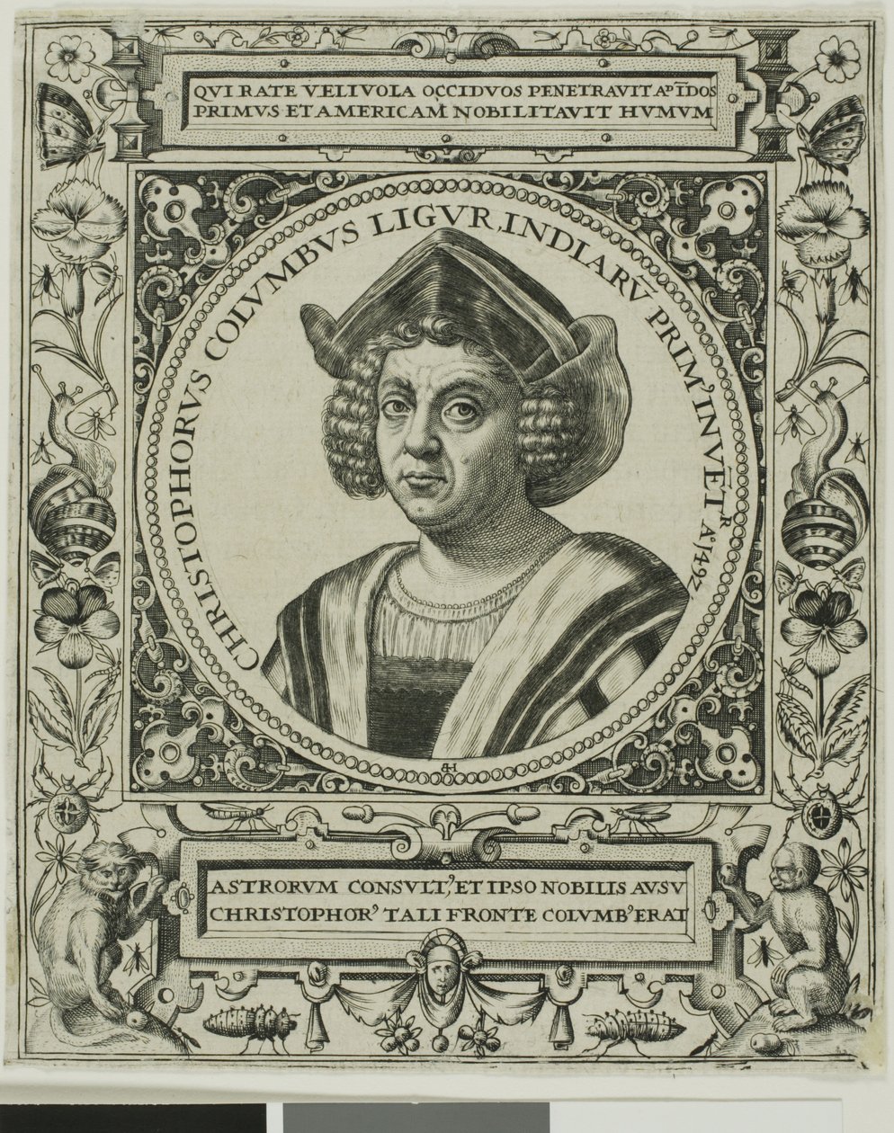 Kolumbusz Kristóf, címlapkép Theodor de Bry Amerika című művének 5. kötetéből. alkotó: Johann Theodor de Bry