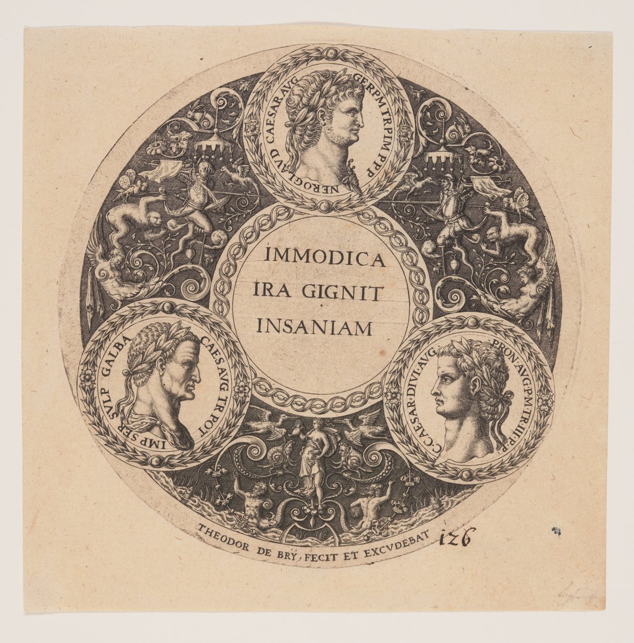 Immodica Ira Gignit Insaniam, Tazze belsőépítészeti tervezése alkotó: Johann Theodor de Bry