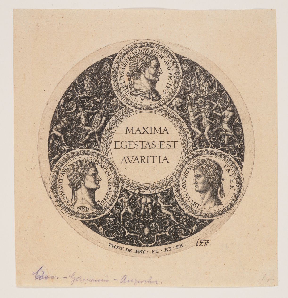 Maxima Egestas Est Avaritia, Talpas tál tervezése alkotó: Johann Theodor de Bry