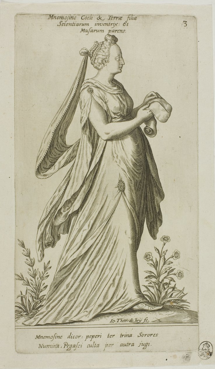 Mnemosine (Memória), 3. lemez a Parnassus Bicepsből alkotó: Johann Theodor de Bry