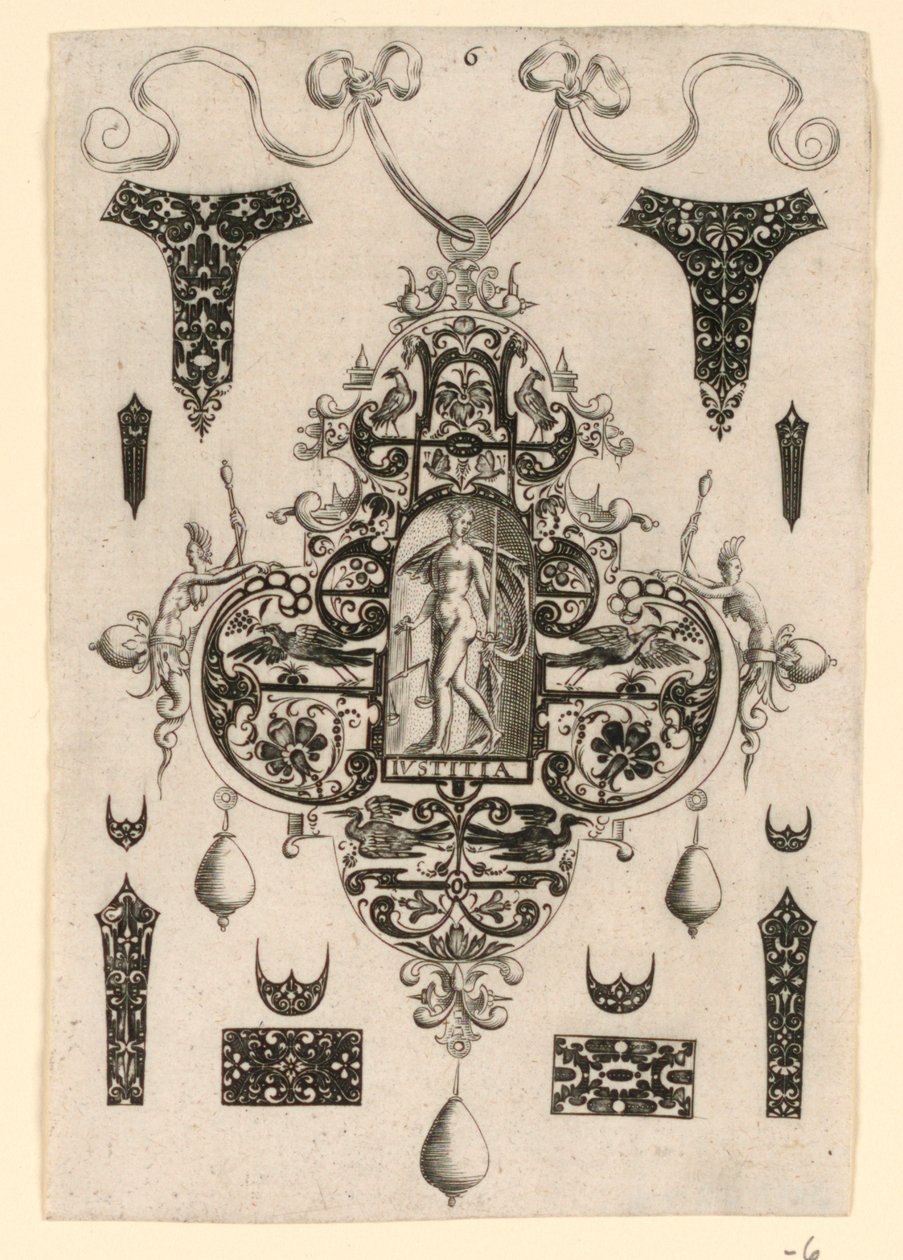 6. tábla, nyolc medálmintából álló sorozatból, a kardinális erényekkel alkotó: Johann Theodor de Bry