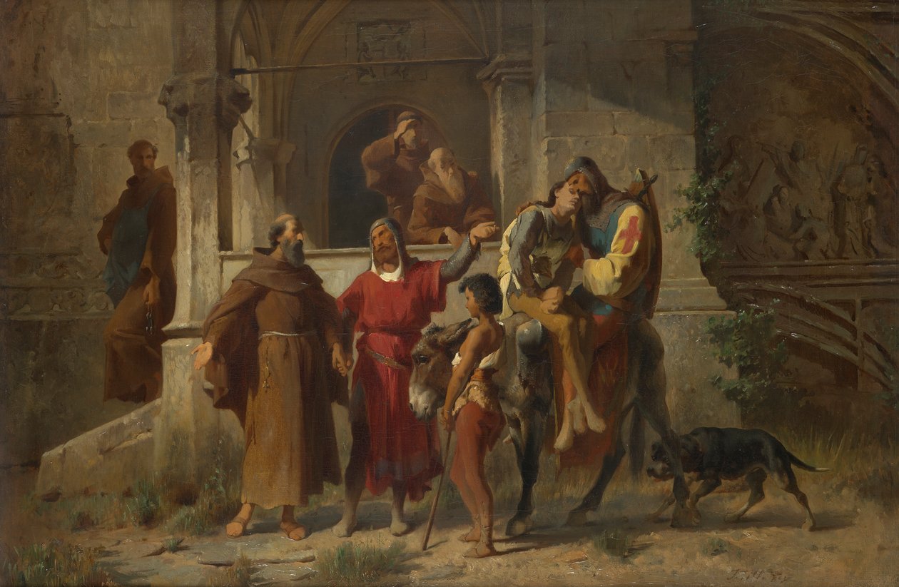 Tanulmány a festményhez: Visszatérő keresztesek alkotó: Johann  Till der Jüngere