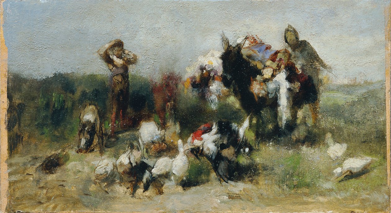 Jelenet a Don Quijote-ból (harc a tyúkkal) alkotó: Johann  Till der Jüngere
