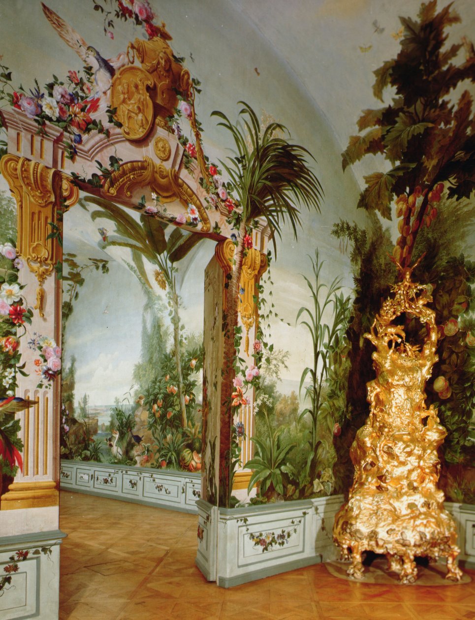 A Bergl apartmanok: Johann Bergl által festett trompe l"oeil dekoráció, 18. század alkotó: Johann Wenzel Bergl