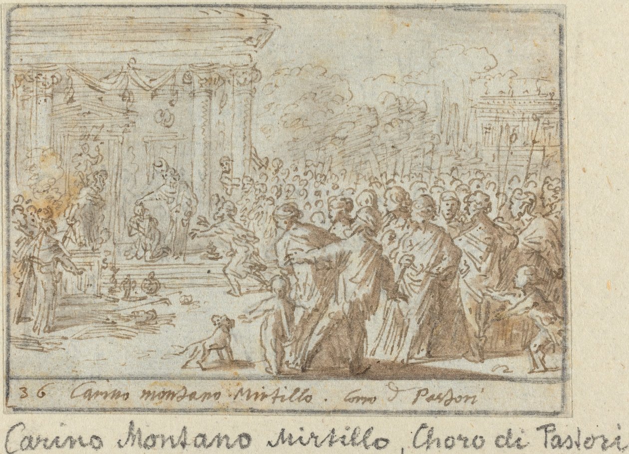 Pásztorkórus: Carino, Mountain és Myrtle, alkotó: Johann Wilhelm Baur