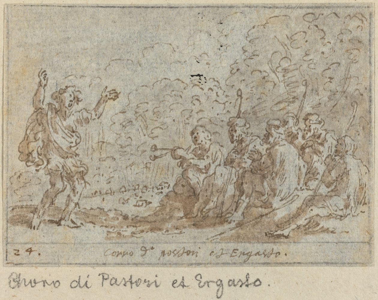 Pásztorok és Ergasto kórusa alkotó: Johann Wilhelm Baur