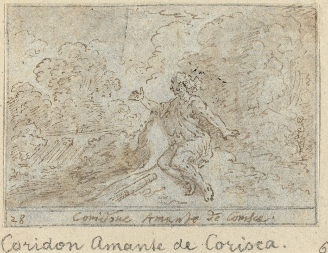 Coridone, Corisca szerelmese, 1640. alkotó: Johann Wilhelm Baur
