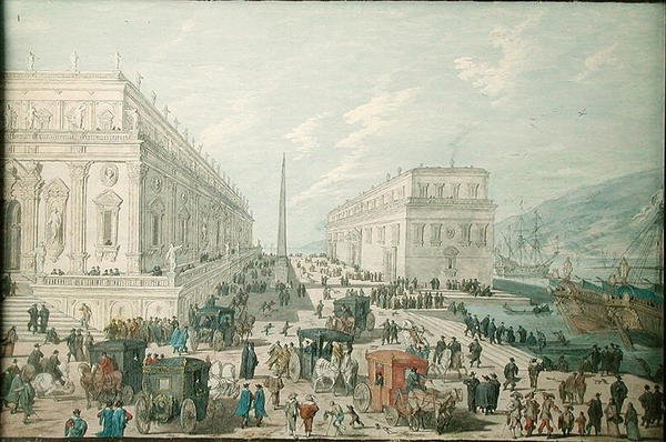 Kilátás Messina kikötőjére alkotó: Johann Wilhelm Baur