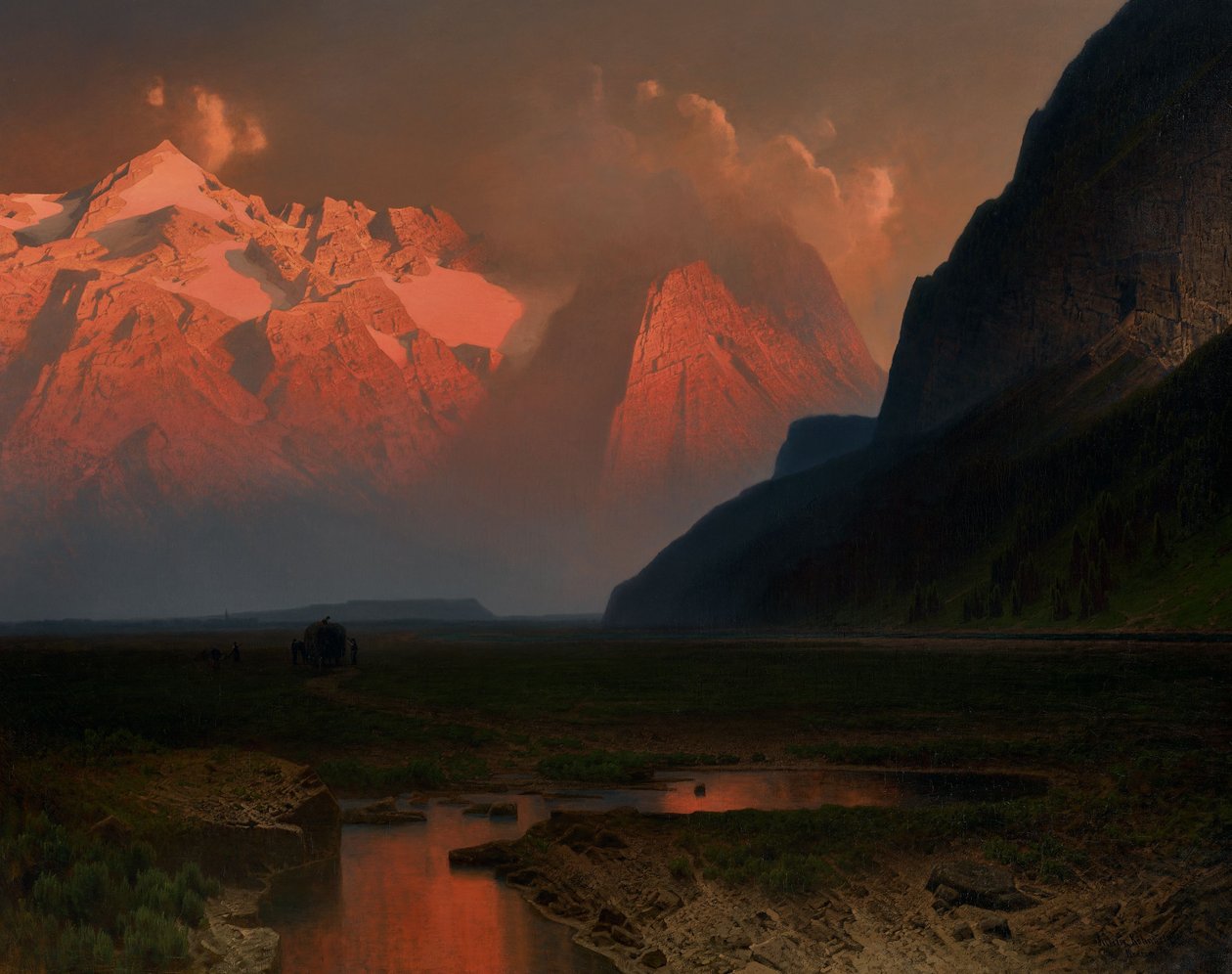 A Loisach-völgy a Bajor-Alpokban, 1871 körül (olaj, vászon) alkotó: Johann Wilhelm Julius Kohnholz