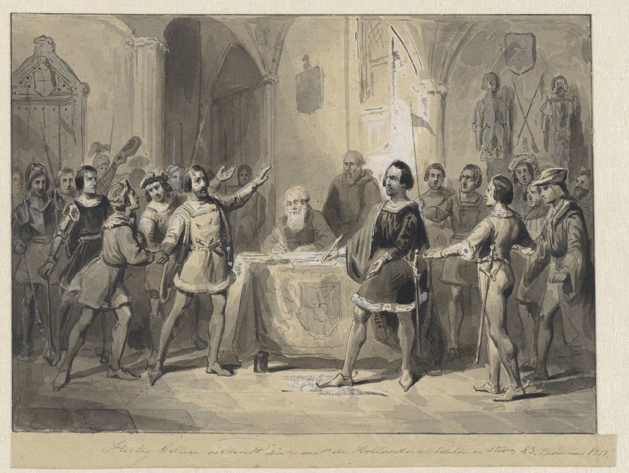 Hertog Willem kapcsolatot tart a holland nemesekkel és városokkal alkotó: Johann Wilhelm Kaiser (I)