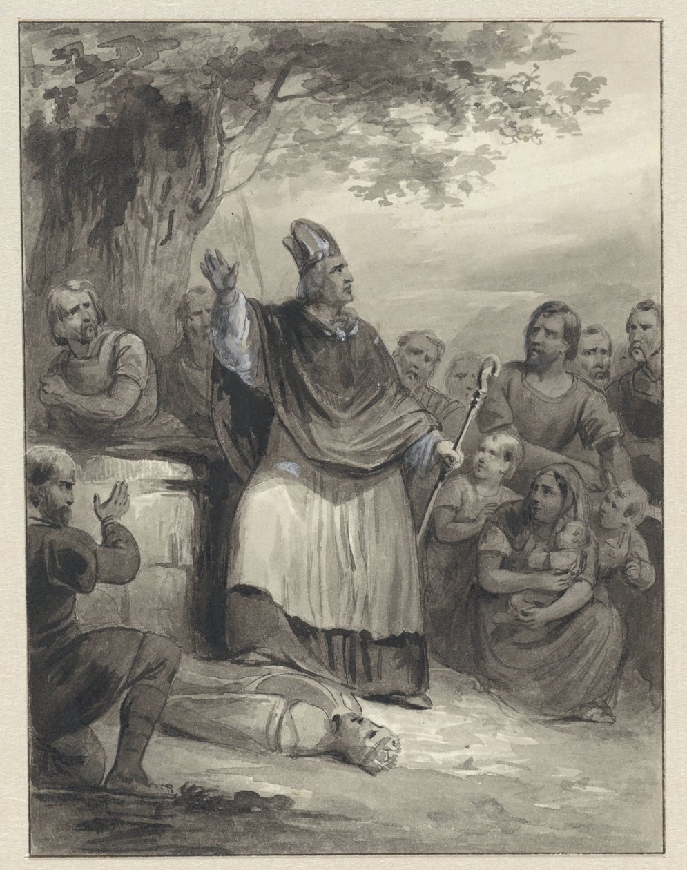 Willibrord a hitet hirdeti Walcheren, 695. sz alkotó: Johann Wilhelm Kaiser (I)