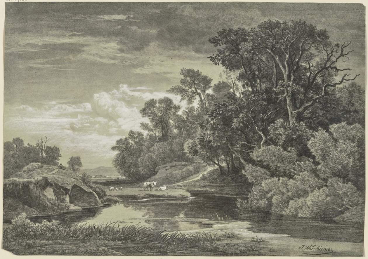 Az Arly folyónál, Karlsruhe közelében alkotó: Johann Wilhelm Schirmer