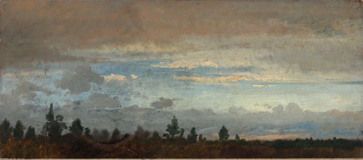 Felhős esti égbolt alkotó: Johann Wilhelm Schirmer
