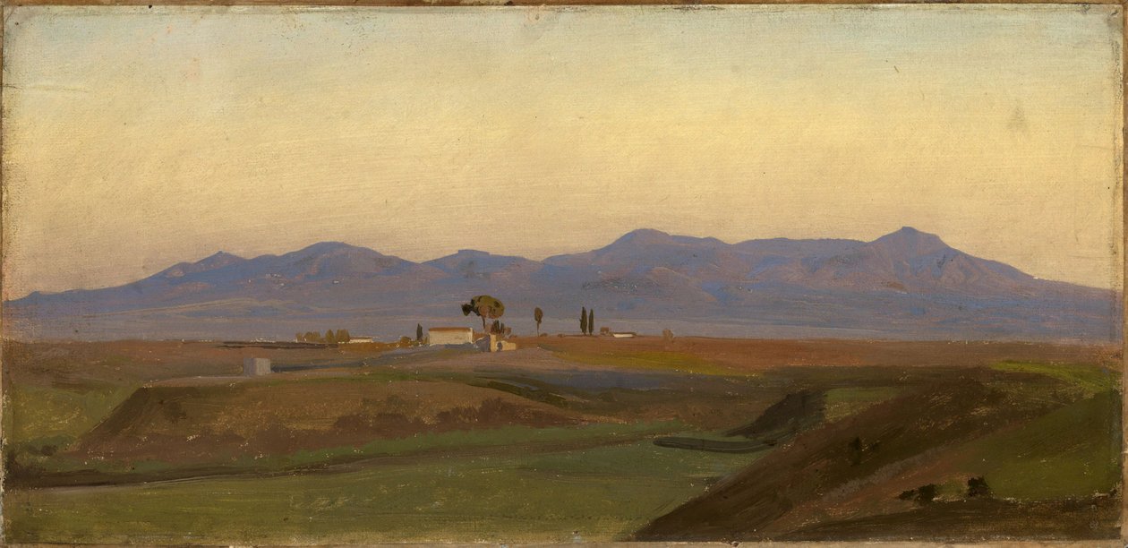 Kilátás a római Campagnából a Sabin-hegységre alkotó: Johann Wilhelm Schirmer