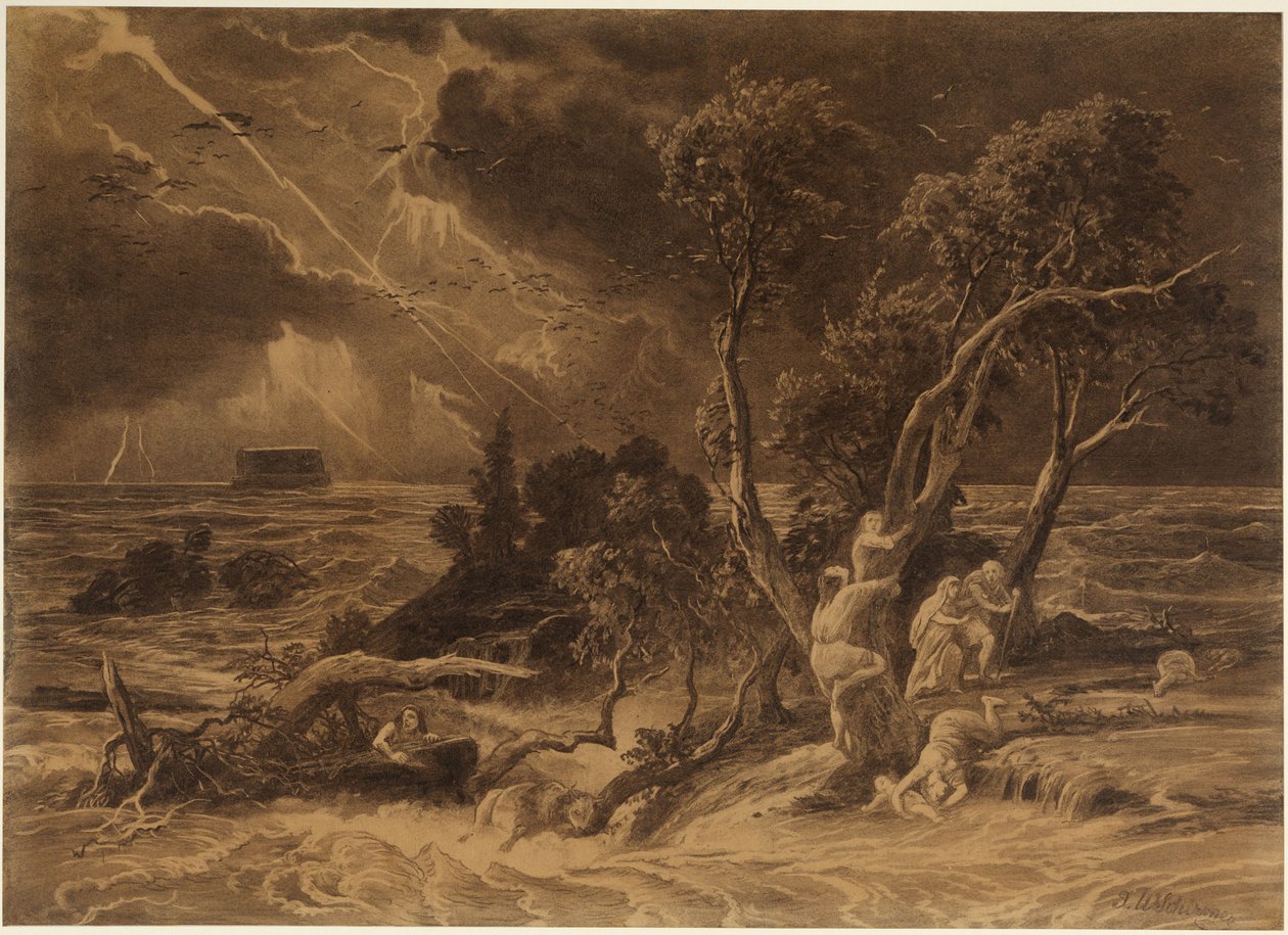 Az özönvíz (1Mózes 7, 23) alkotó: Johann Wilhelm Schirmer