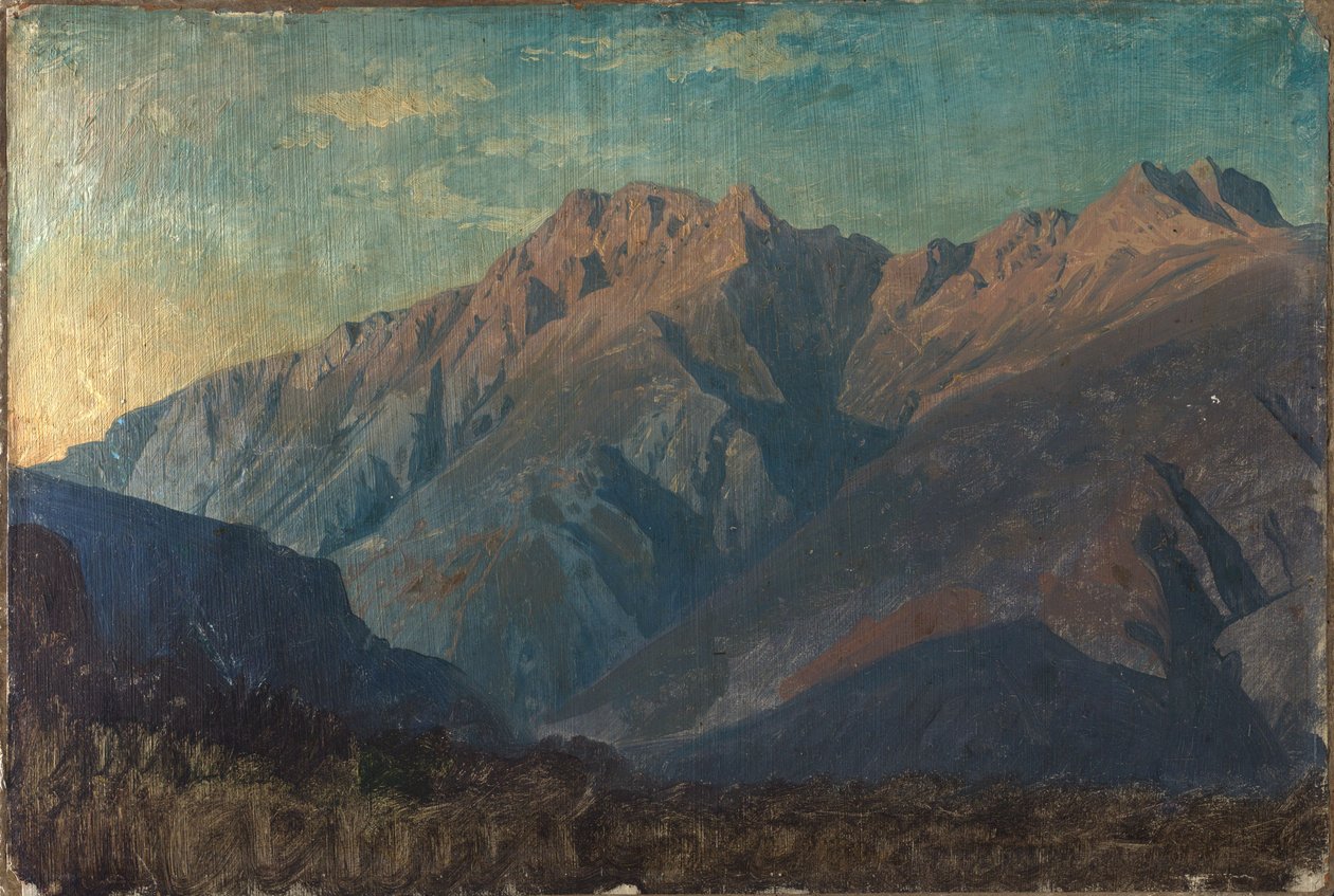Sziklamasszívum (valószínűleg) Graubündenben alkotó: Johann Wilhelm Schirmer