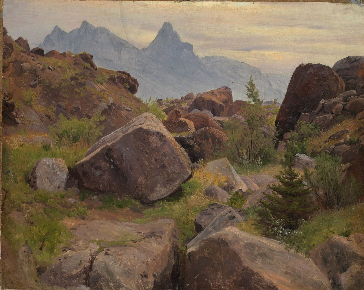 Sziklaelemzés Goldau közelében alkotó: Johann Wilhelm Schirmer
