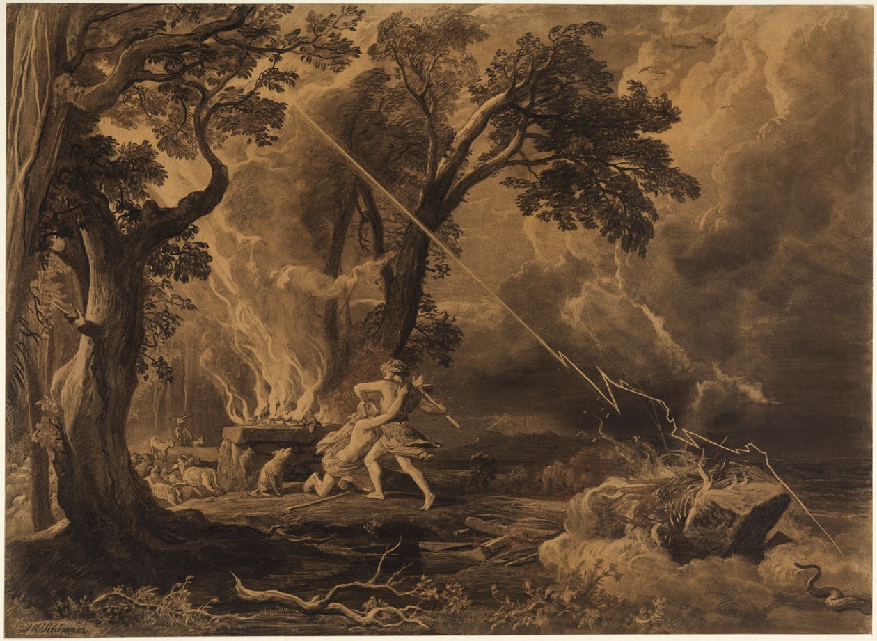 Káin megöli Ábelt (Teremtés könyve 4, 8) alkotó: Johann Wilhelm Schirmer