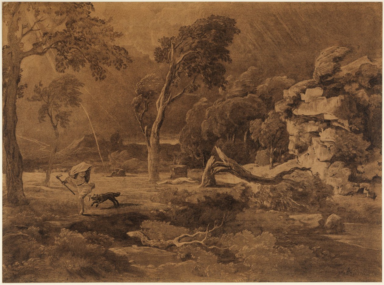 Káin menekülése (1Mózes 4, 16) alkotó: Johann Wilhelm Schirmer