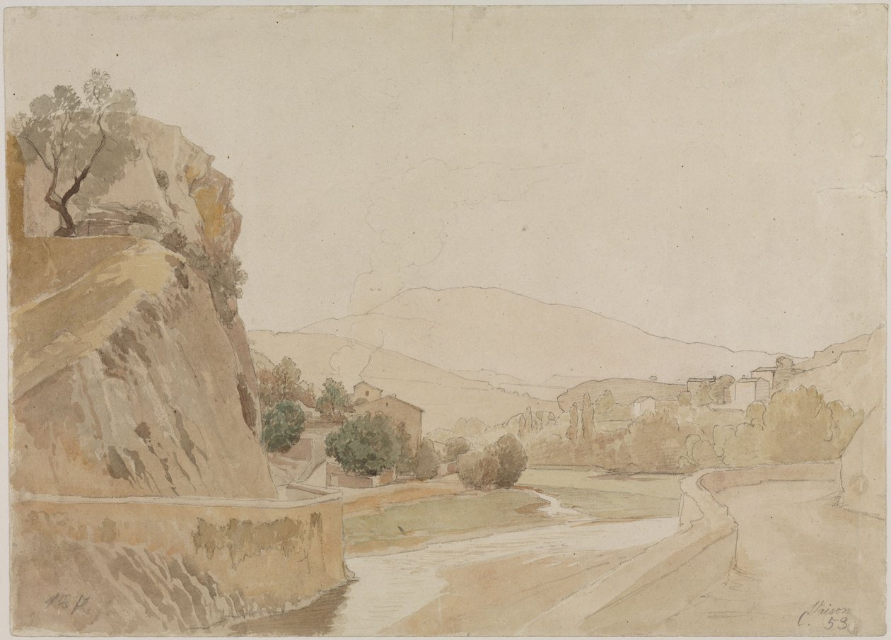Táj Vaison közelében, Dél-Franciaországban alkotó: Johann Wilhelm Schirmer