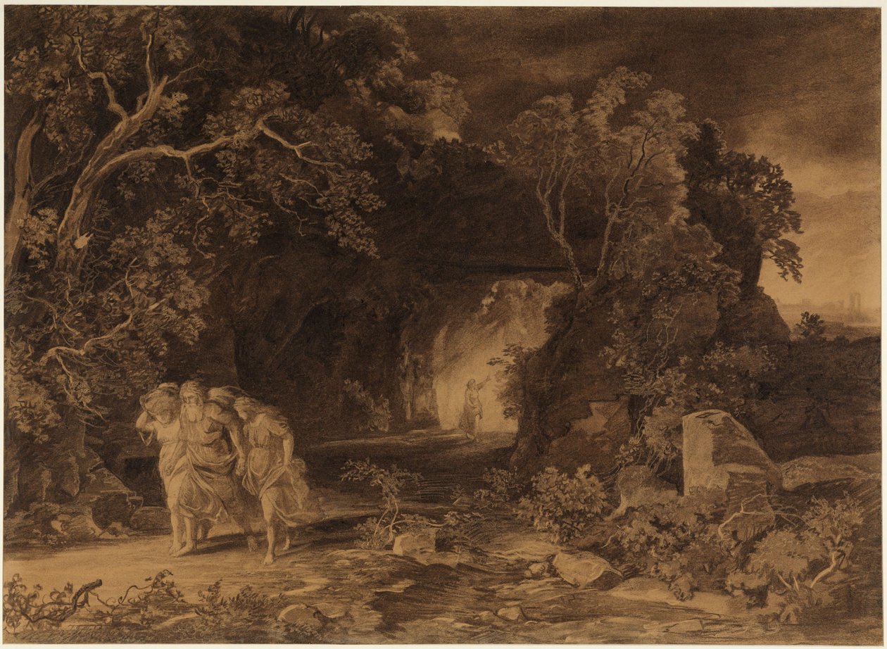 Lót menekülése (Teremtés könyve 19, 24-26) alkotó: Johann Wilhelm Schirmer