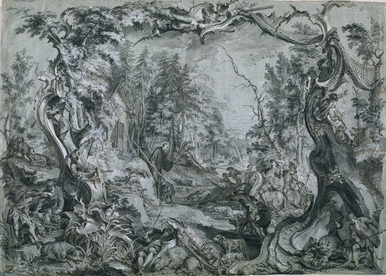 Szent Deikol és a vadkan, 1747-1748. alkotó: Johann Wolfgang Baumgartner