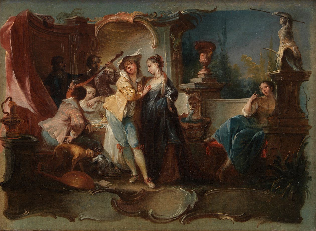 A tékozló fiú szajhákkal él, 1750 körül (olaj, vászon) alkotó: Johann Wolfgang Baumgartner