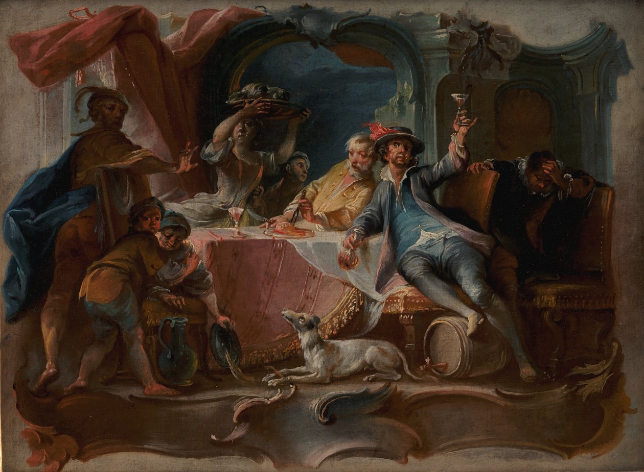 A tékozló fiú elpazarolja az örökségét alkotó: Johann Wolfgang Baumgartner