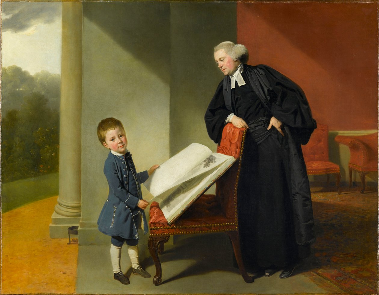 Randall Burroughes tiszteletes és fia, Ellis, 1769. alkotó: Johann Zoffani