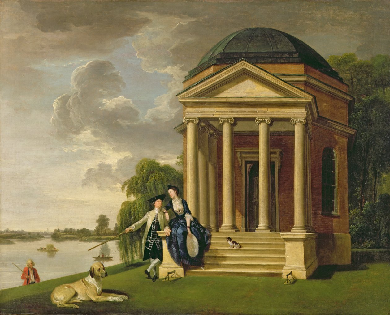 David Garrick (1717-79) és felesége a Shakespeare-i Hampton-i templom mellett, 1762 körül (olaj, vászon) alkotó: Johann Zoffany