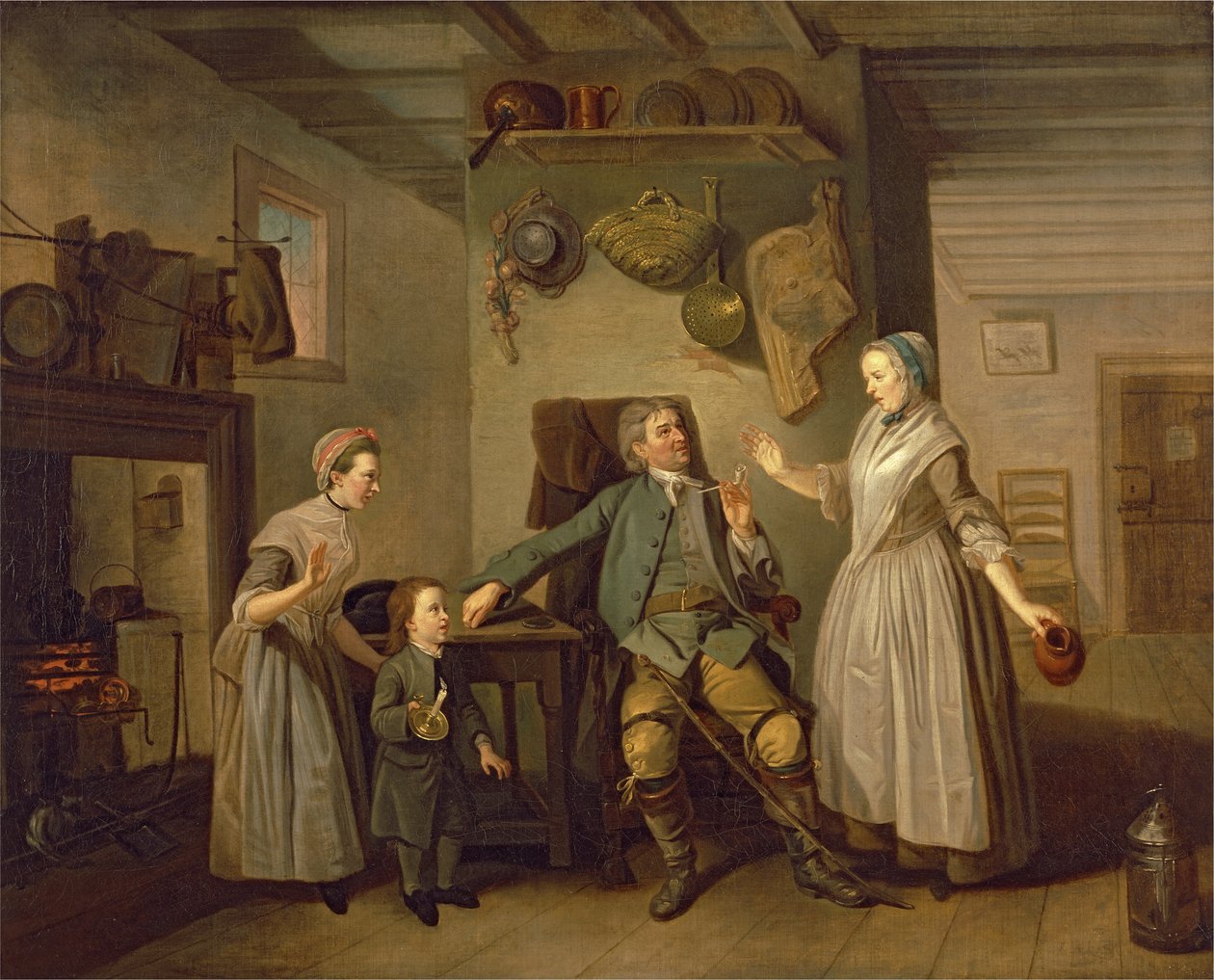 David Garrick és Mary Bradshaw a Farmers Return című filmben, David Garricktől, 1762 körül alkotó: Johan Joseph Zoffany