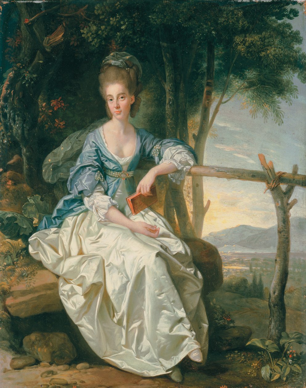 Miss Matilda Clevland portréja egy toszkán tájon alkotó: Johan Joseph Zoffany