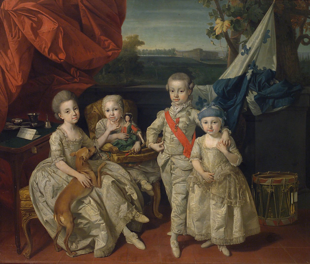 Ludwig pármai herceg (1773-1803) három legidősebb testvérével, Karoline-nal (1770-1804), Marie Antonie-val (1774-1841) és Charlotte-tal (1777-1813) alkotó: Johann Zoffany