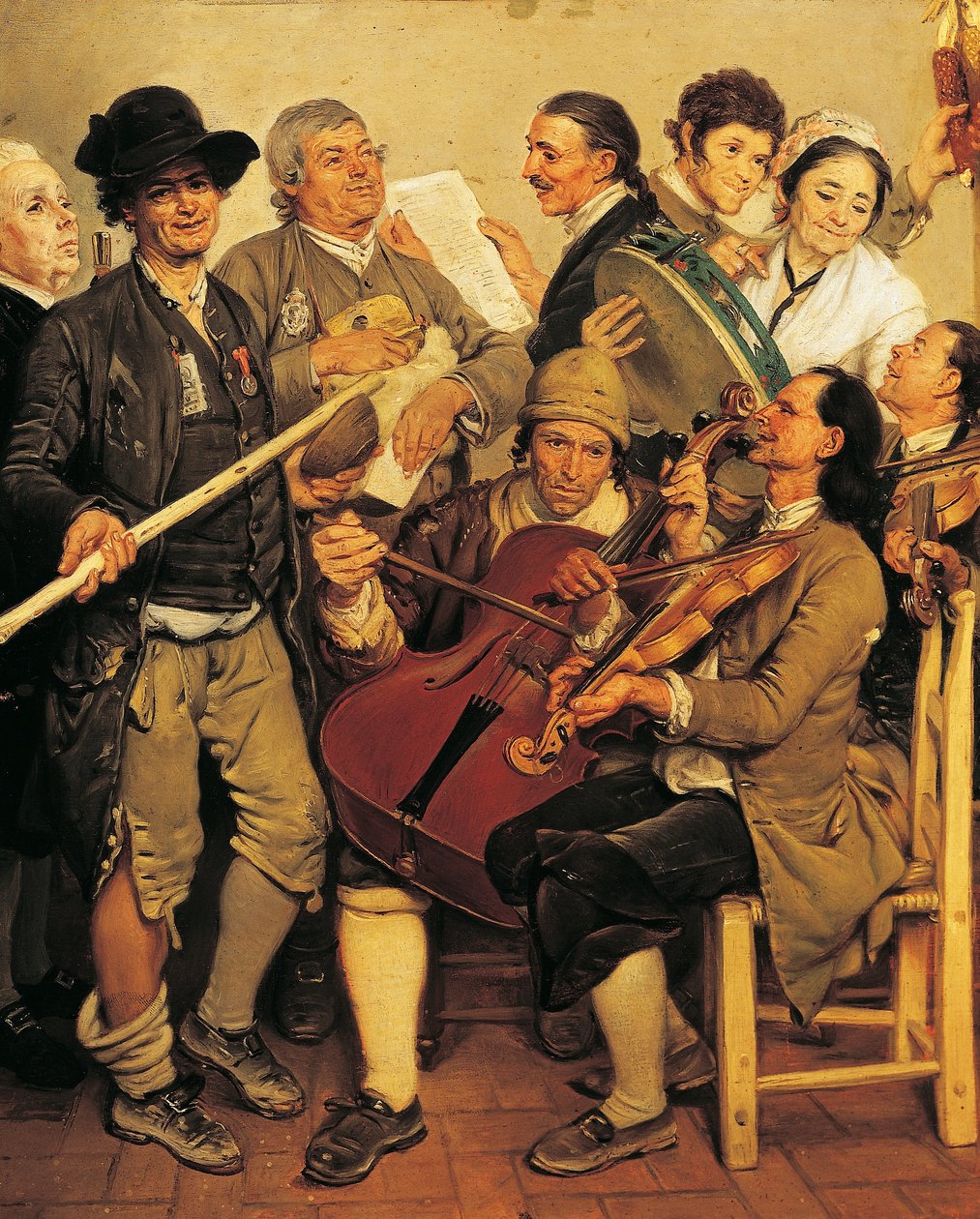 Scartocciata (zenészek a Parma melletti kukorica betakarítási fesztiválon), Johann Zoffany (1733-1810) alkotó: Johann Zoffany