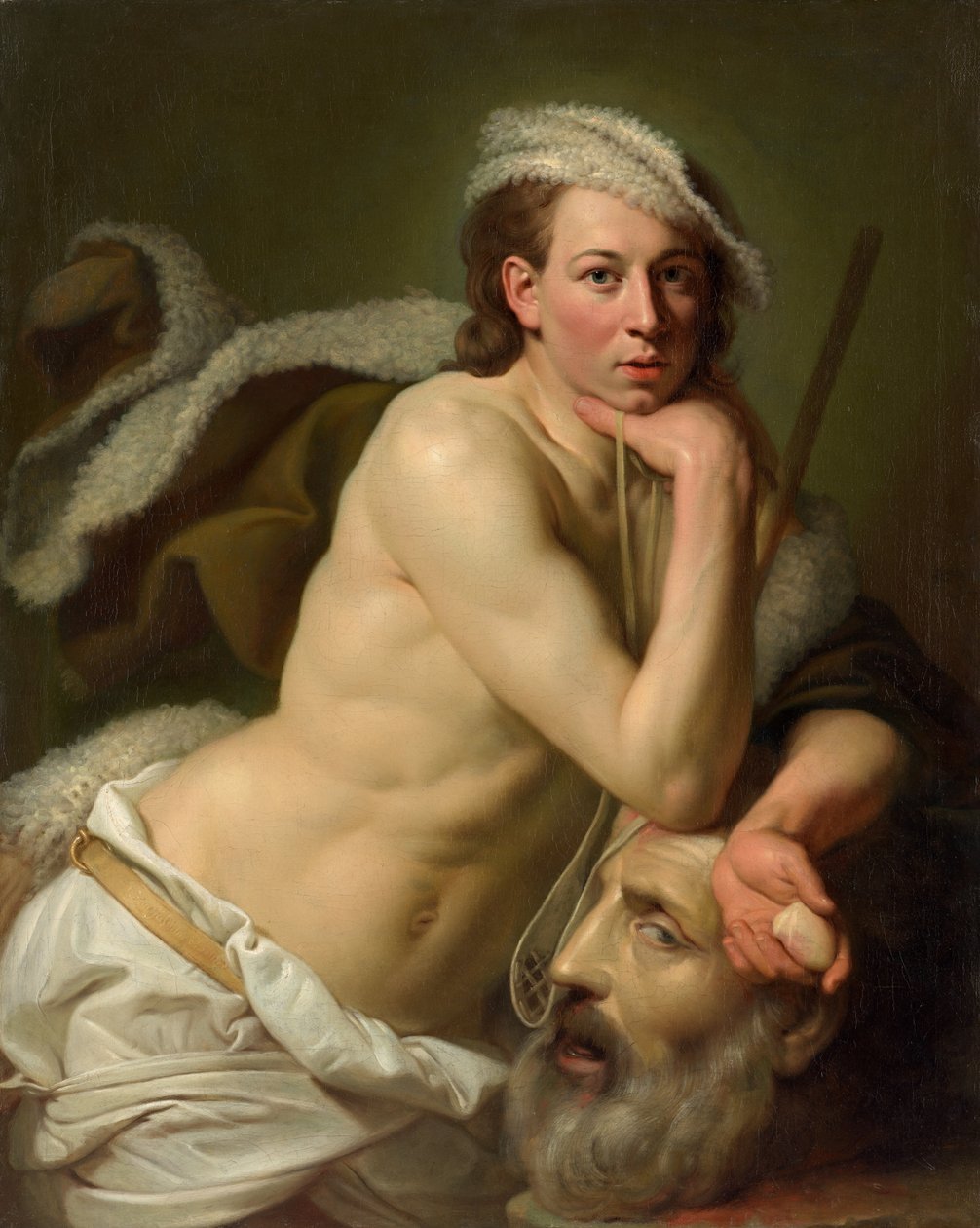 Önarckép Dávidként, Góliát fejével alkotó: Johann Zoffany