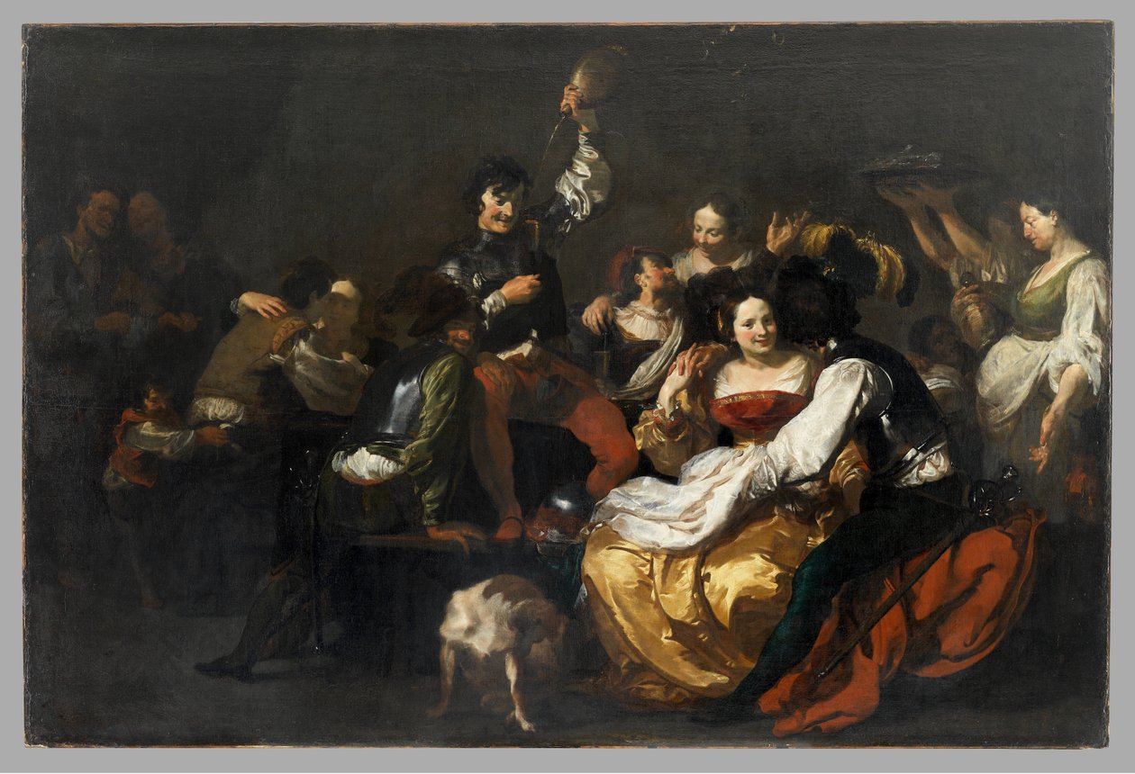 Mulatozás katonákkal és prostituáltakkal, 1625 után alkotó: Johann after Liss or Lis or von Lys