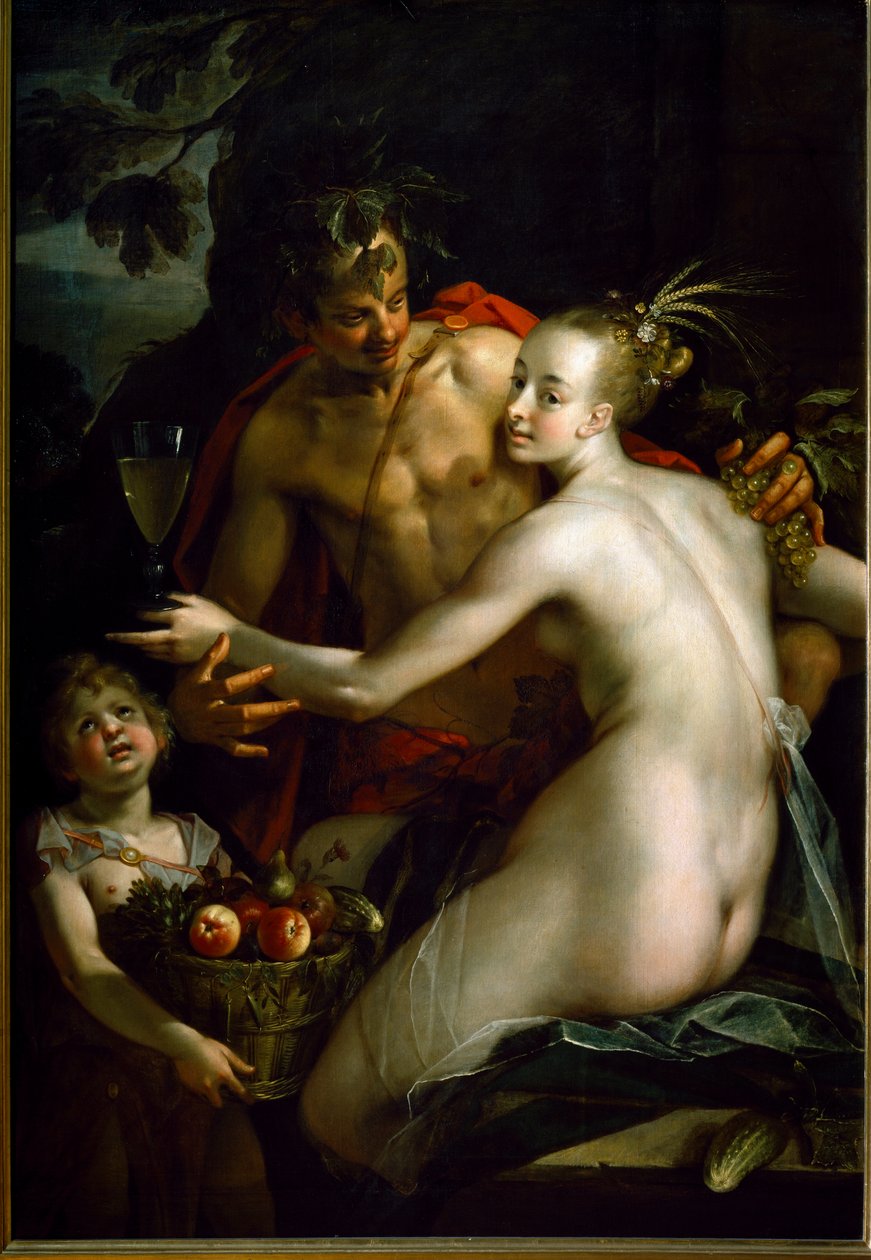 Bacchus, Ceres és Amour (Festészet alkotó: Johann or Hans von Aachen