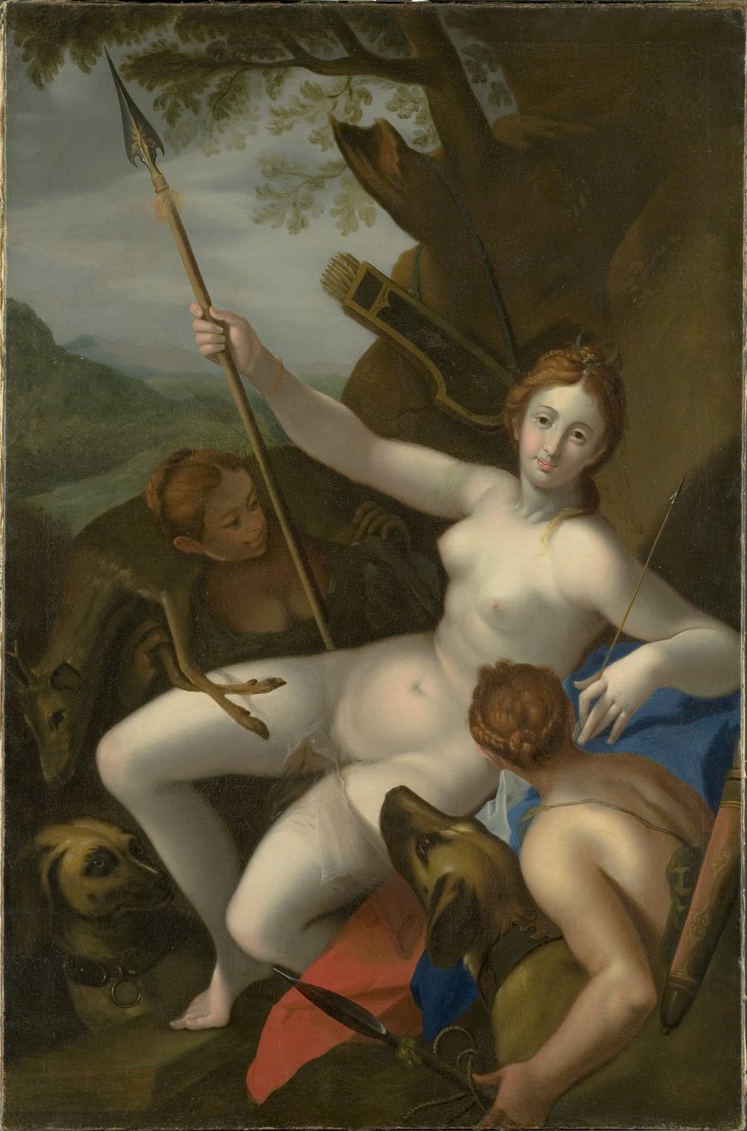 Diana nimfákkal, kutyákkal és vadakkal alkotó: Johann or Hans von Aachen
