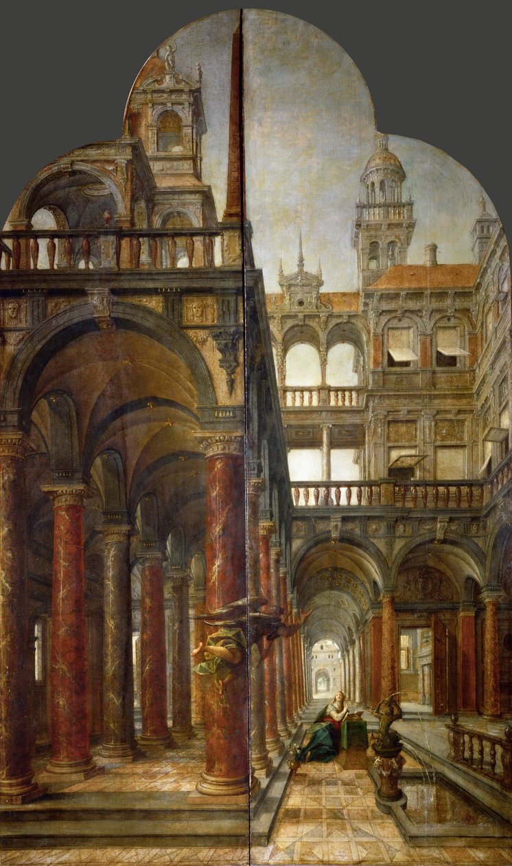 Az Angyali üdvözlet – Hans von Aachen (1552-1615). Olaj, fa alkotó: Johann or Hans von Aachen