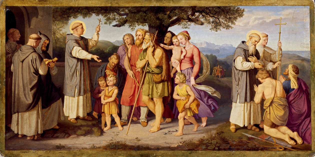 Szent Bonifác prédikációja a frízek között alkotó: Johann von Schraudolph