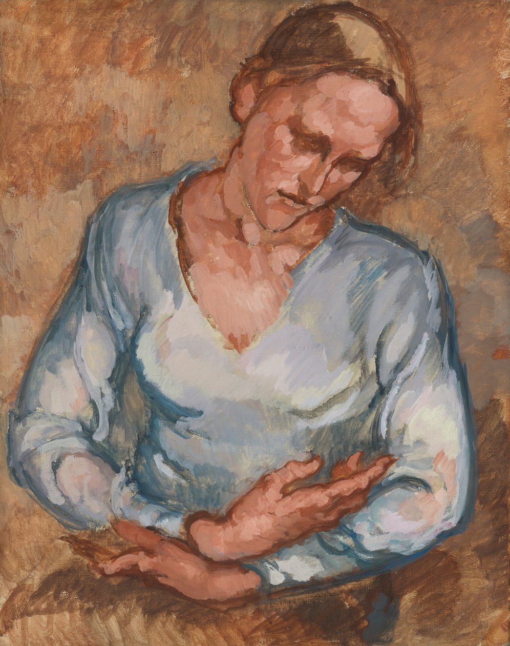 Nő keresztbe tett karokkal alkotó: Johanna Kampmann Freund