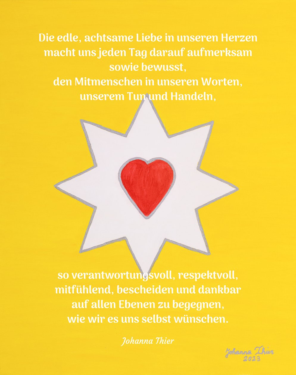 Az örömteli szív szerelmi sztár - 1. verzió alkotó: Johanna Thier