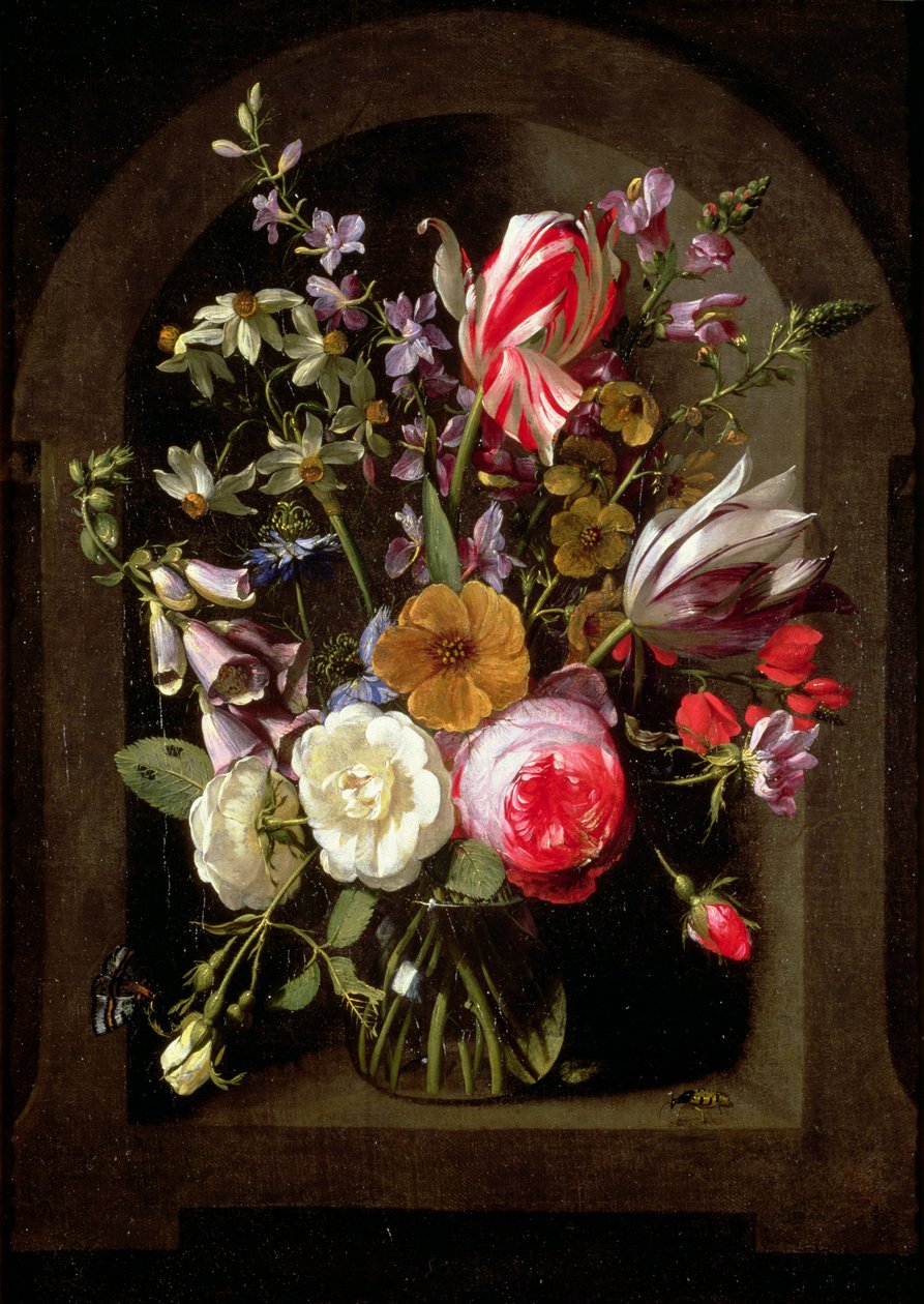 Rózsák, tulipánok és egyéb virágok alkotó: Johannes Antonius van der Baren