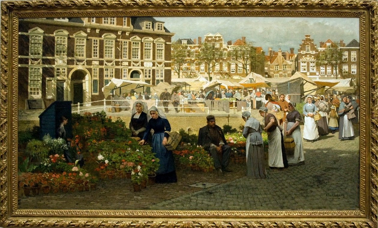Viragpiac Hagaban English: Virágpiac a hágai Grote Markton alkotó: Johannes Karel Christian Klinkenberg