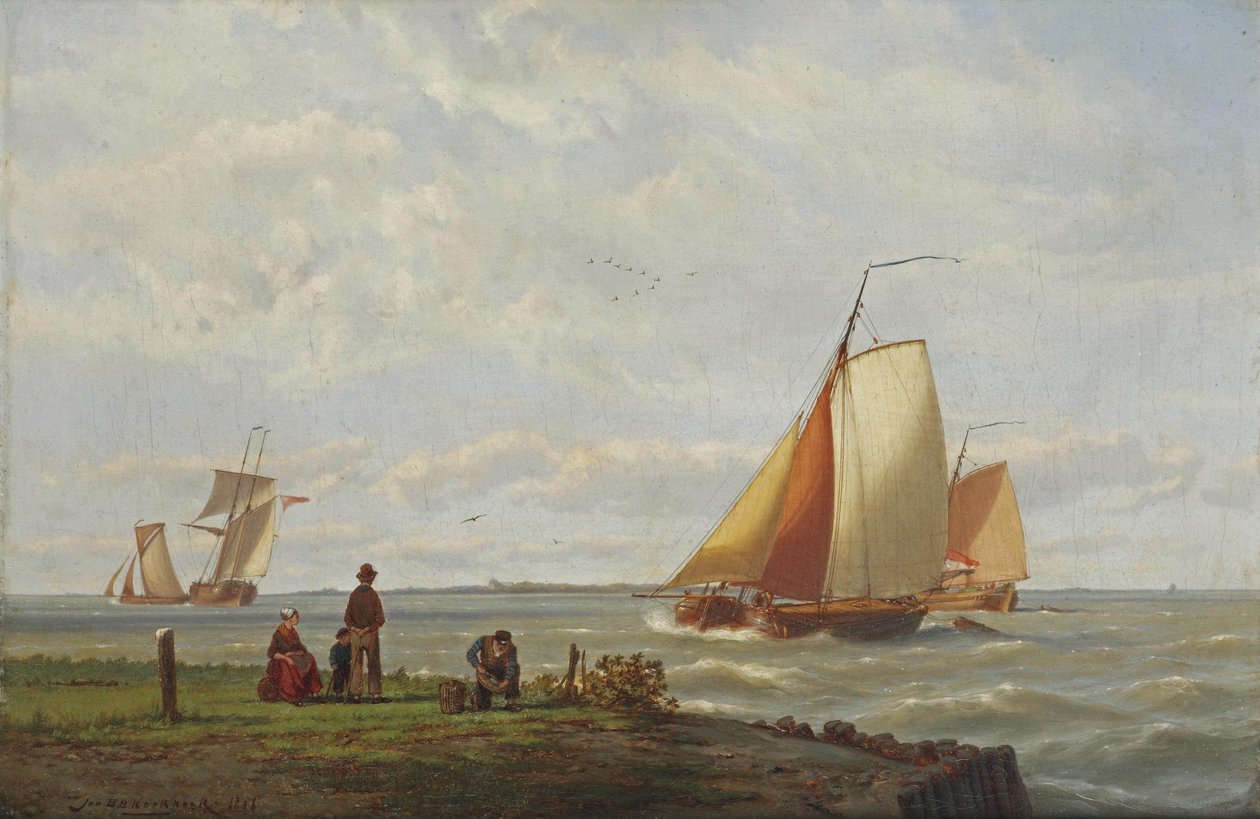 Nézni a hajókat alkotó: Johannes Hermann Barend Koekkoek